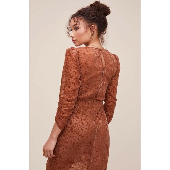 ASTR the Label Samara Dress Ginger Brown Ruffle Party Cocktail XS NWOT $148 - Picture 4 of 8